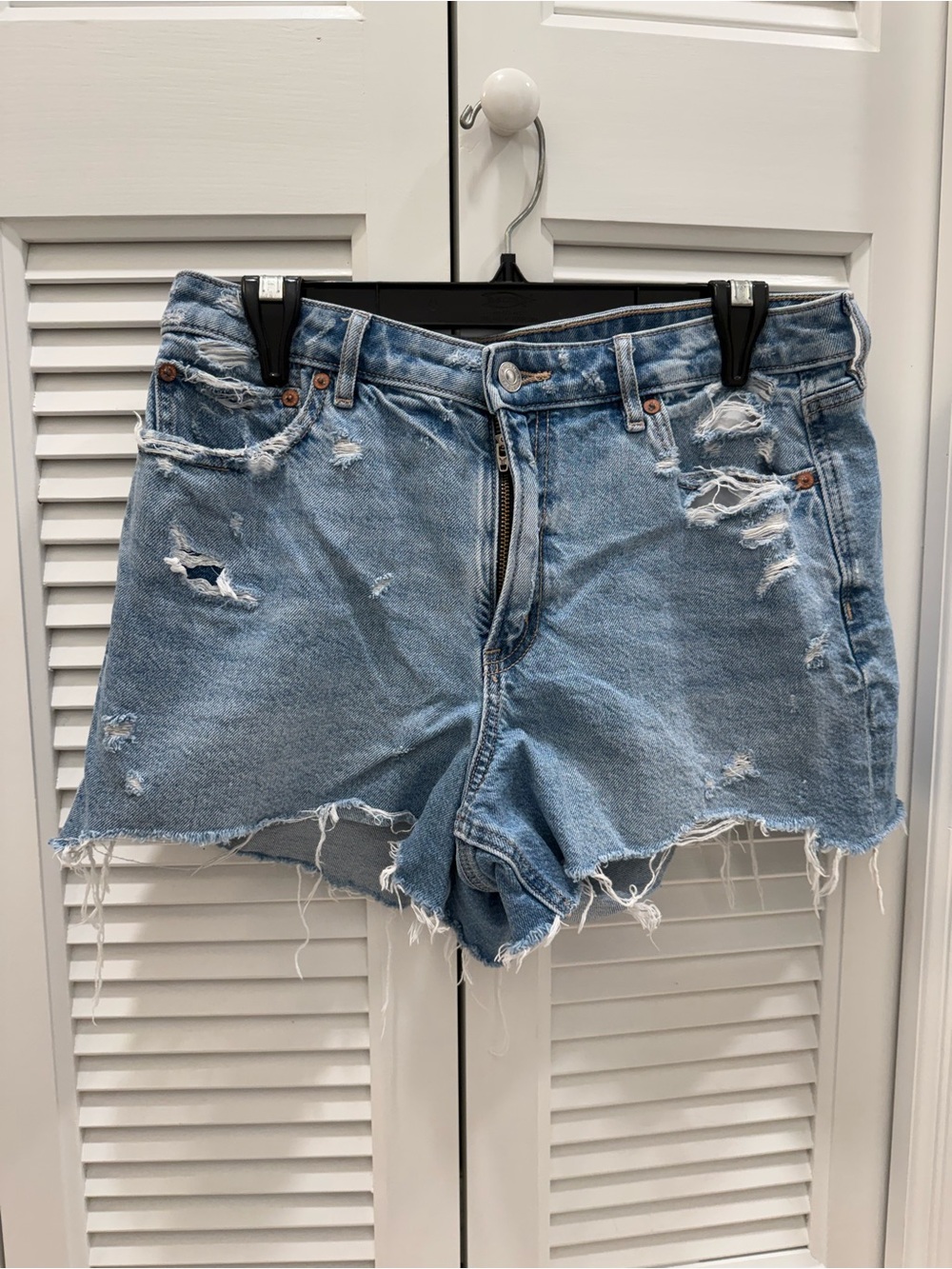 American Eagle Outfitters Light Blue Distressed Denim Cutoff Shorts